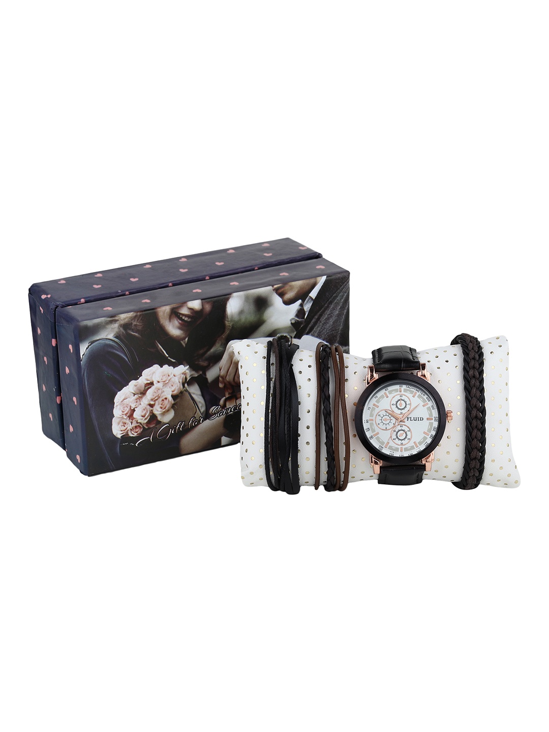 

FLUID Men Watch Gift Set FL-Watch Gift Set-64, Silver