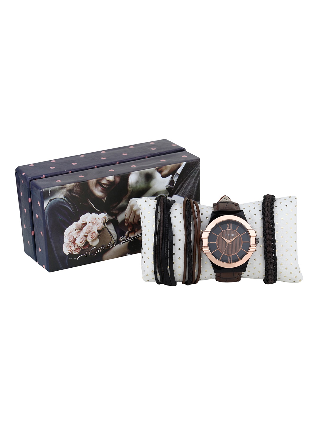 

FLUID Men Black & Gold-Colored Watch Gift Set FL-Watch Gift Set-65