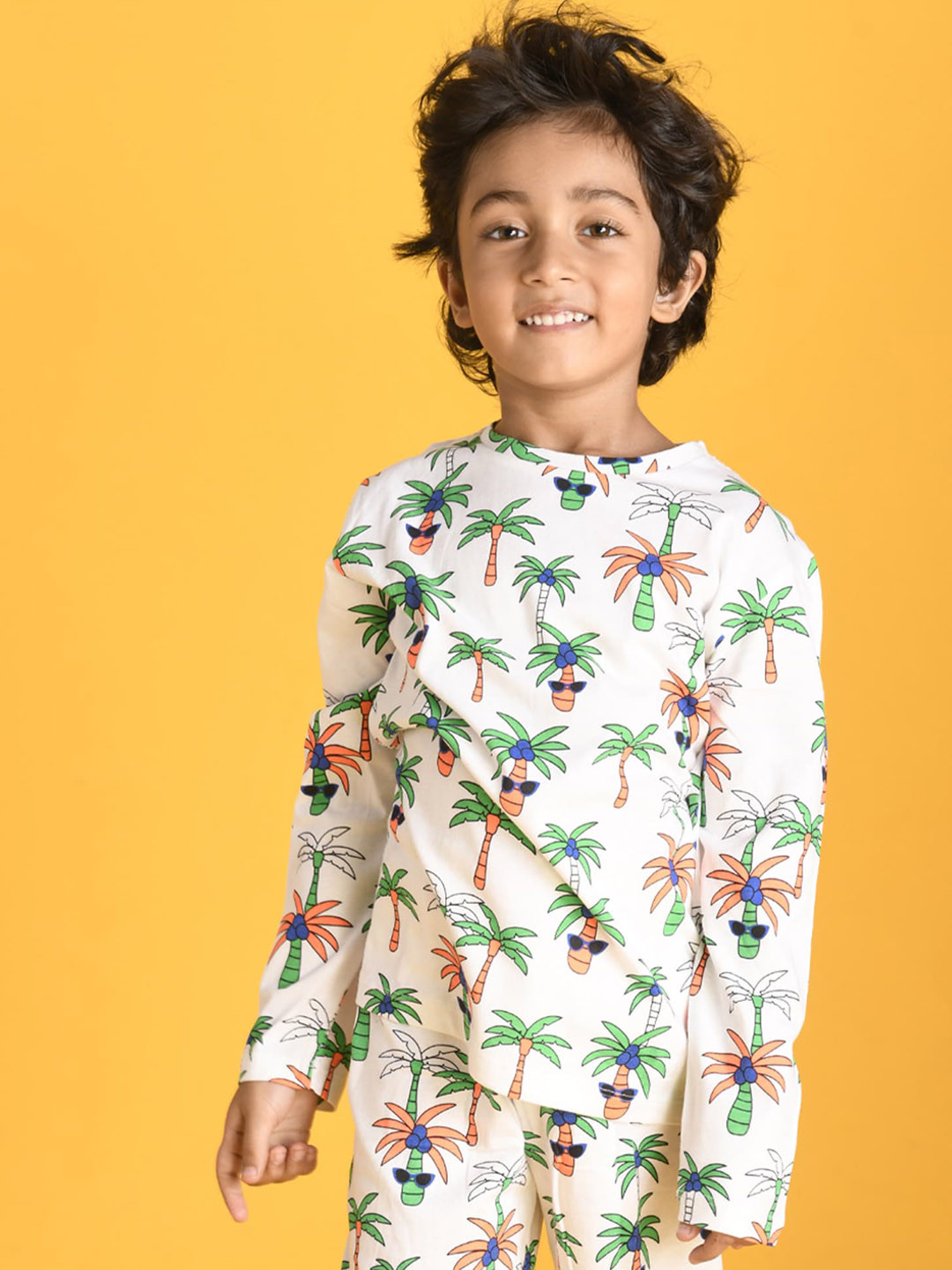 

Anthrilo Boys White & Blue Printed Pure Cotton Night Suit