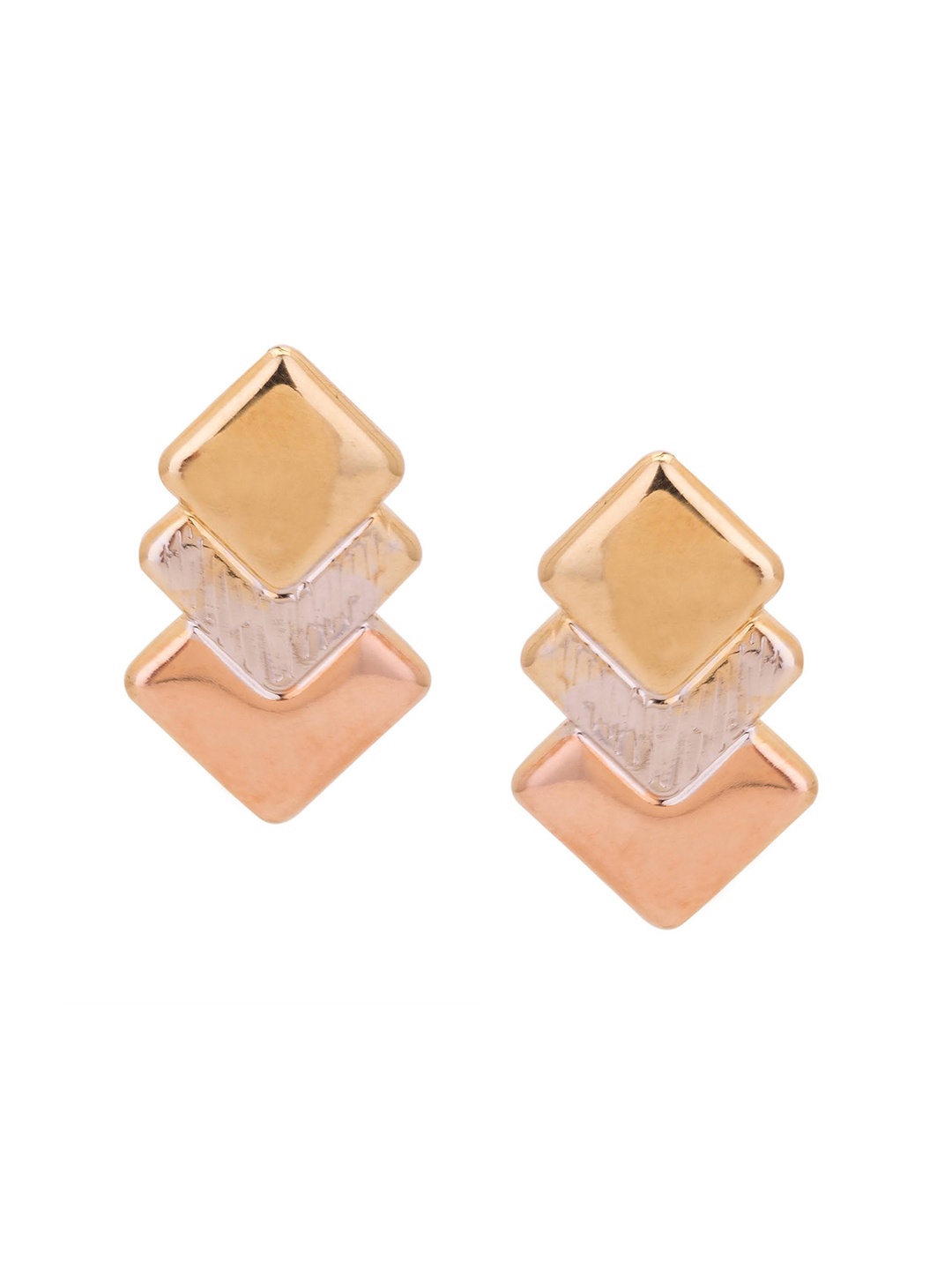 

Adwitiya Collection Gold-Plated Geometric Studs Earrings