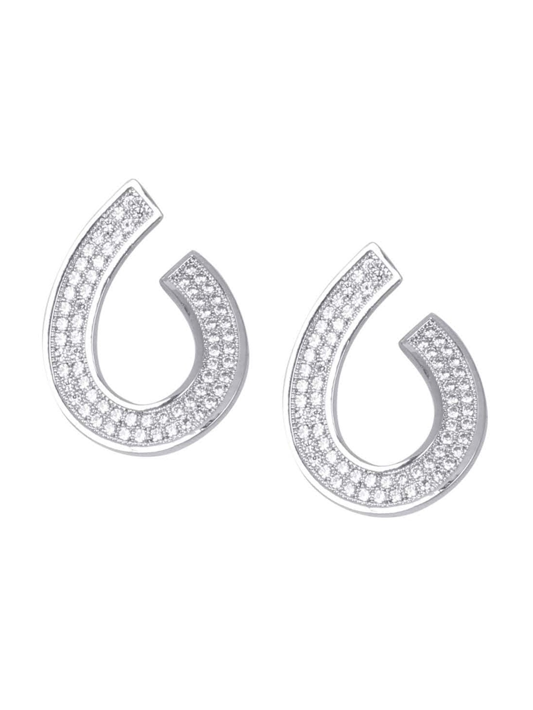 

Adwitiya Collection Silver-Plated Classic Studs Earrings