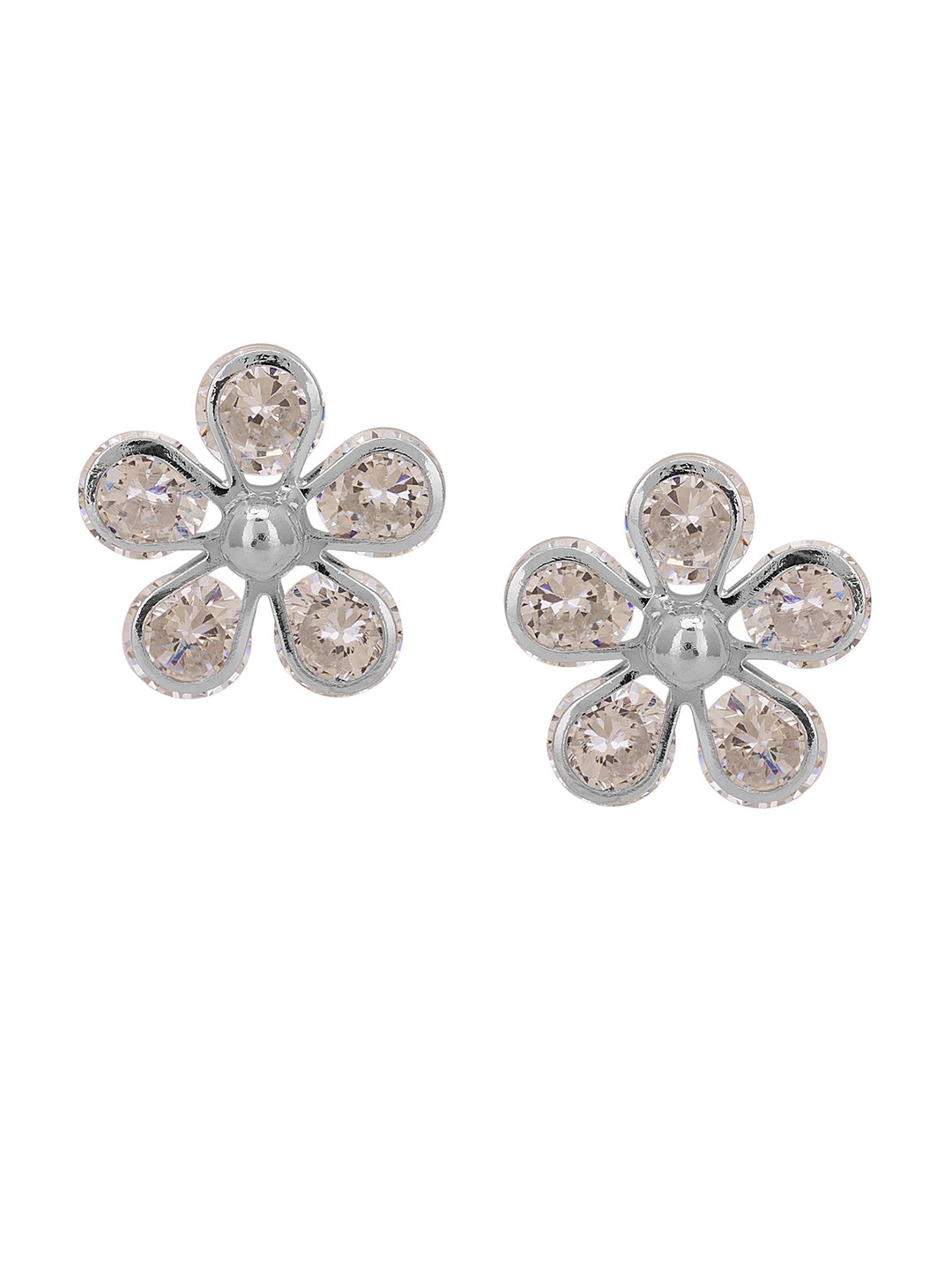 

Adwitiya Collection Silver-Plated Classic Studs Earrings
