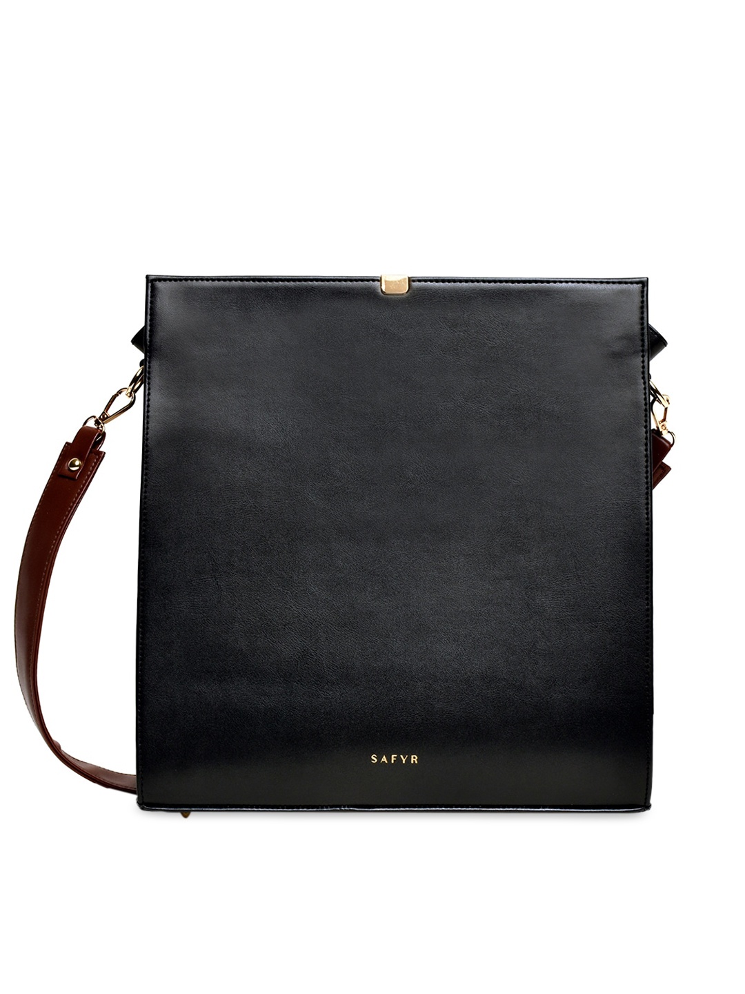 

SAFYR Black Structured Handheld Bag