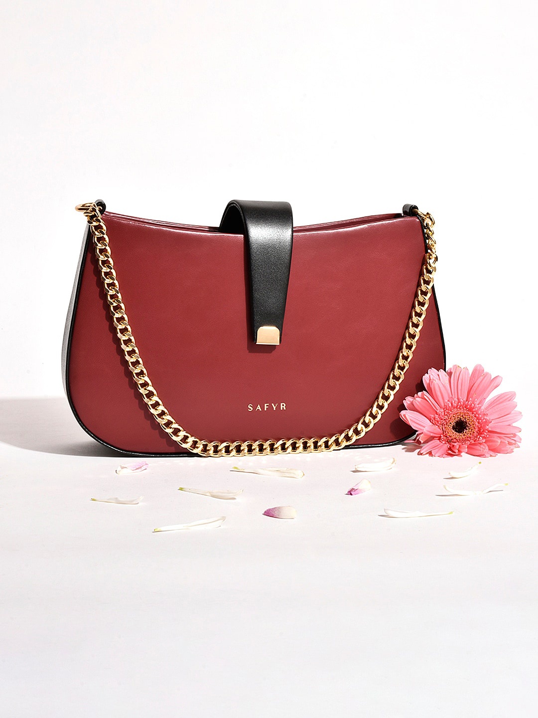 

SAFYR Red Structured Sling Bag