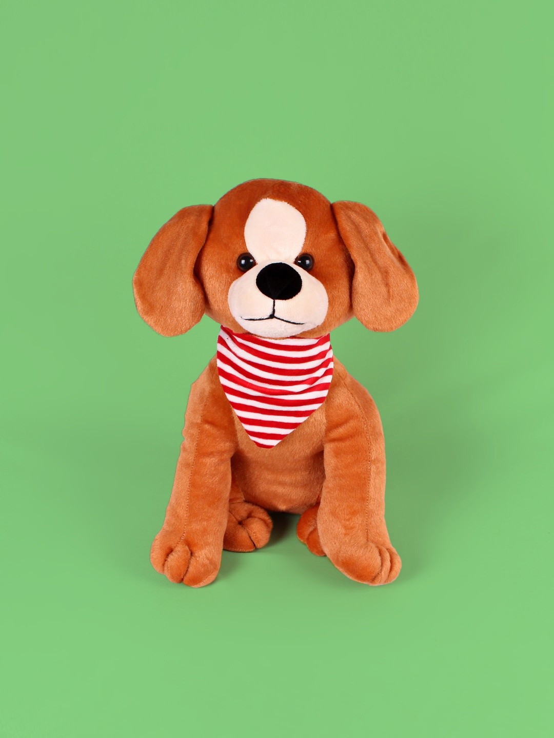 

DukieKooky Kids Brown & Red Textured Collar Dog Soft Toys