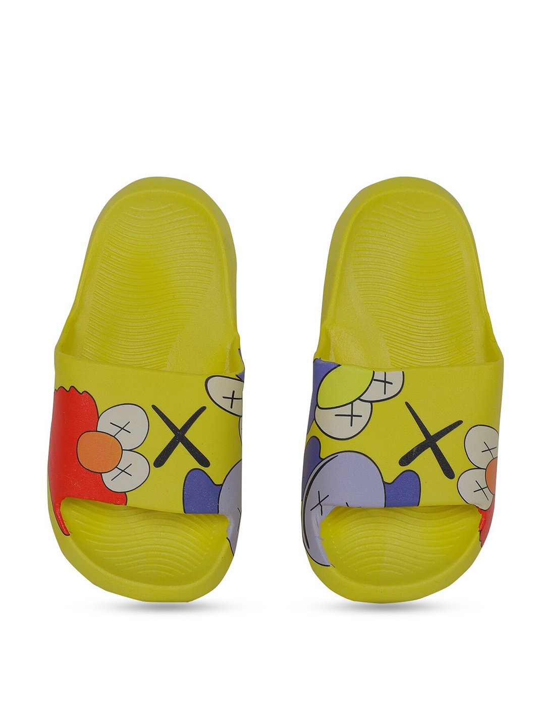 

FEETWELL SHOES Unisex Kids Yellow Printed Croslite Sliders