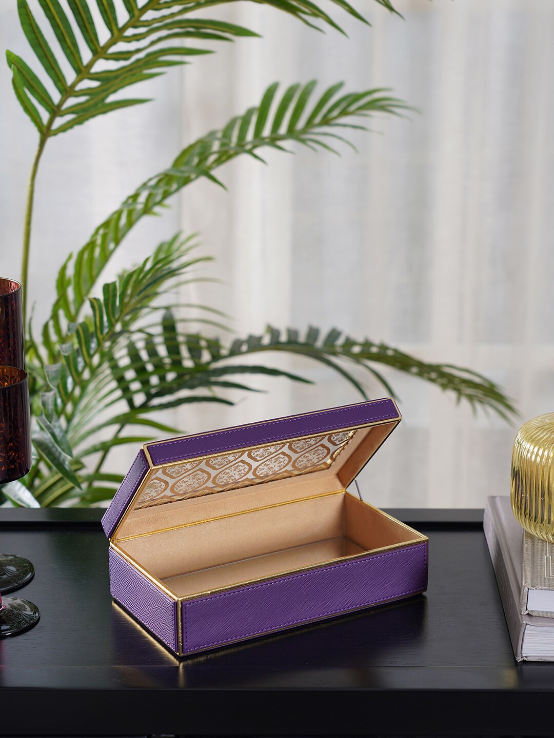

Pure Home and Living Purple Printed Jewellery Organisers