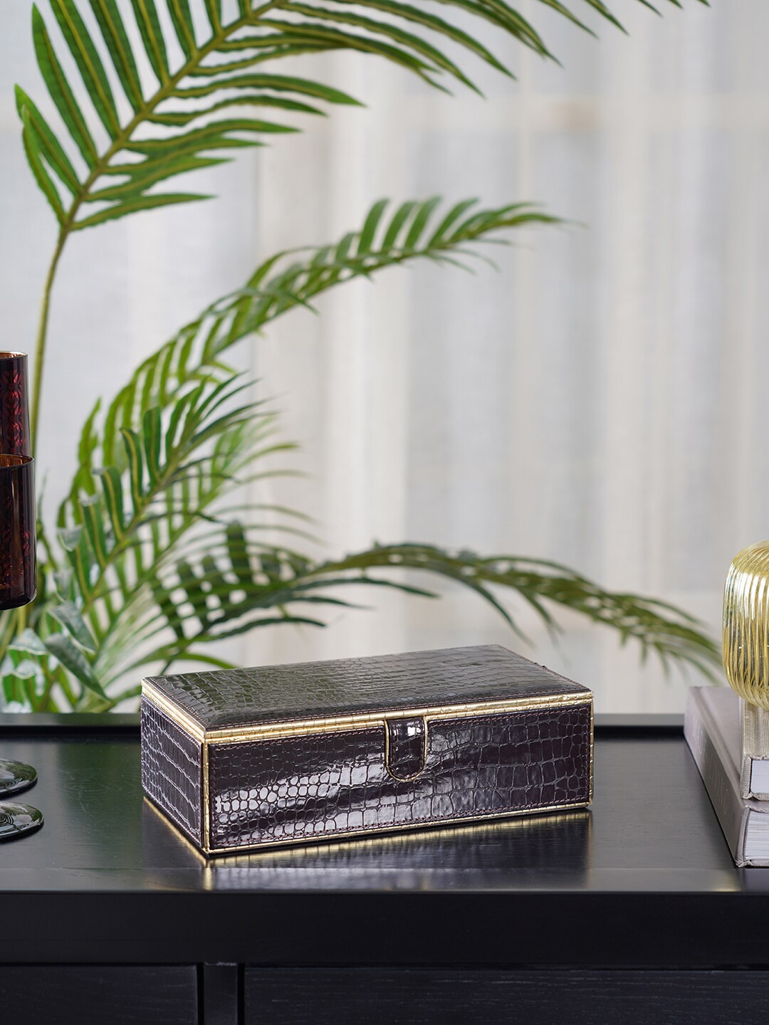 

Pure Home and Living Brown Textured Box Organisers