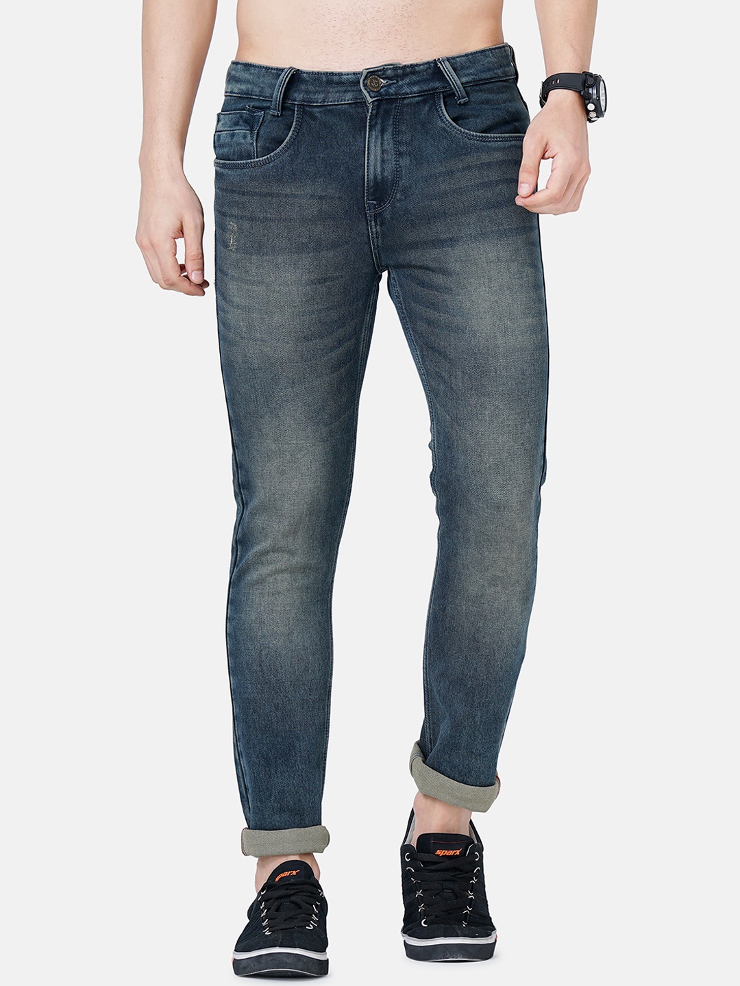 

Jean Cafe Men Blue Jean Slim Fit Heavy Fade Stretchable Jeans