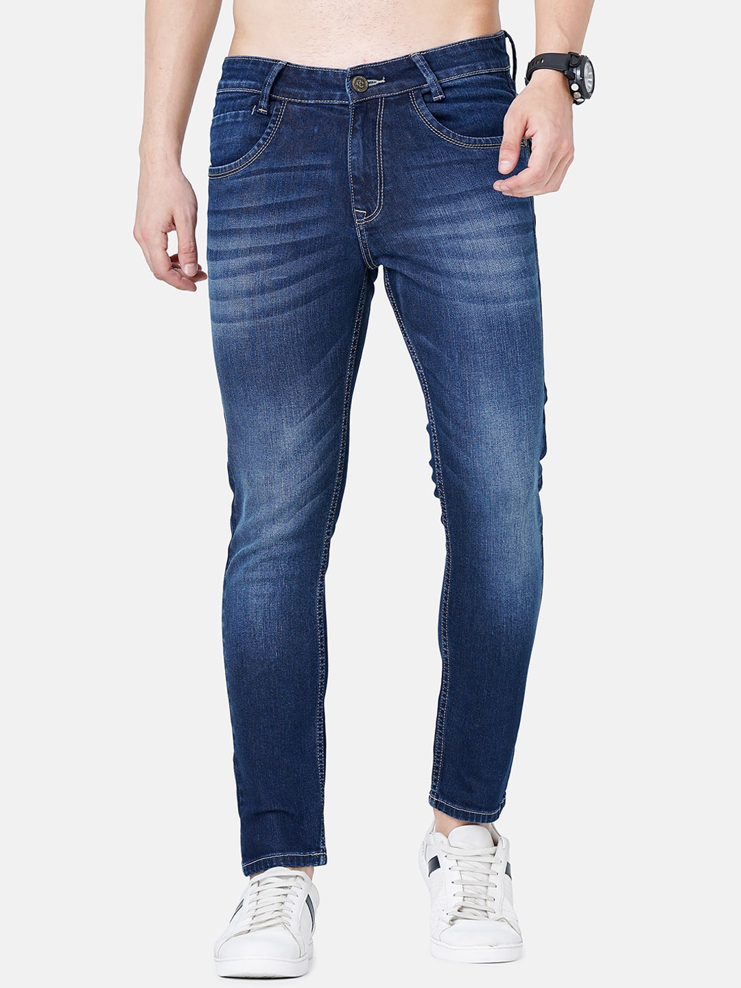 

Jean Cafe Men Blue Jean Skinny Fit Heavy Fade Jeans