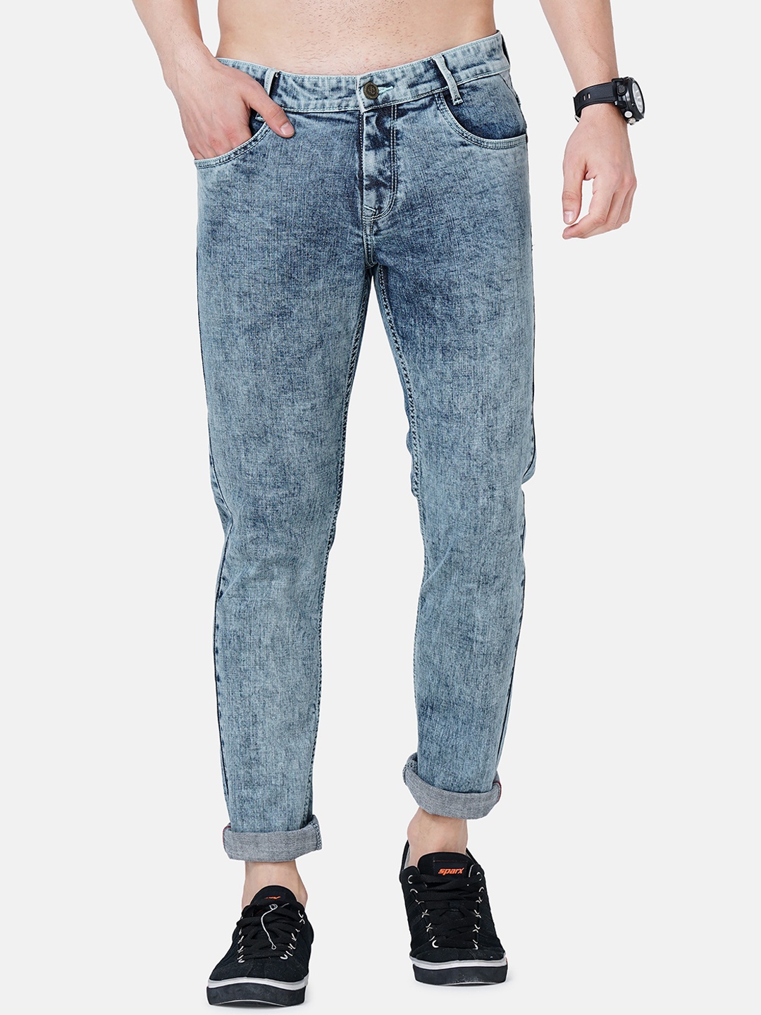 

Jean Cafe Men Blue Jean Slim Fit Heavy Fade Jeans