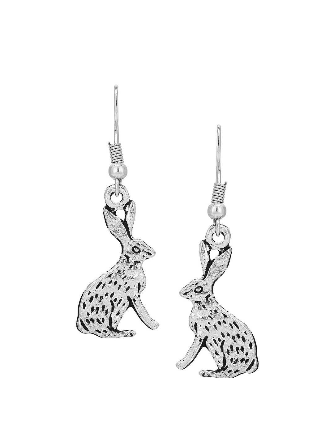 

Adwitiya Collection Silver-Toned Classic Drop Earrings