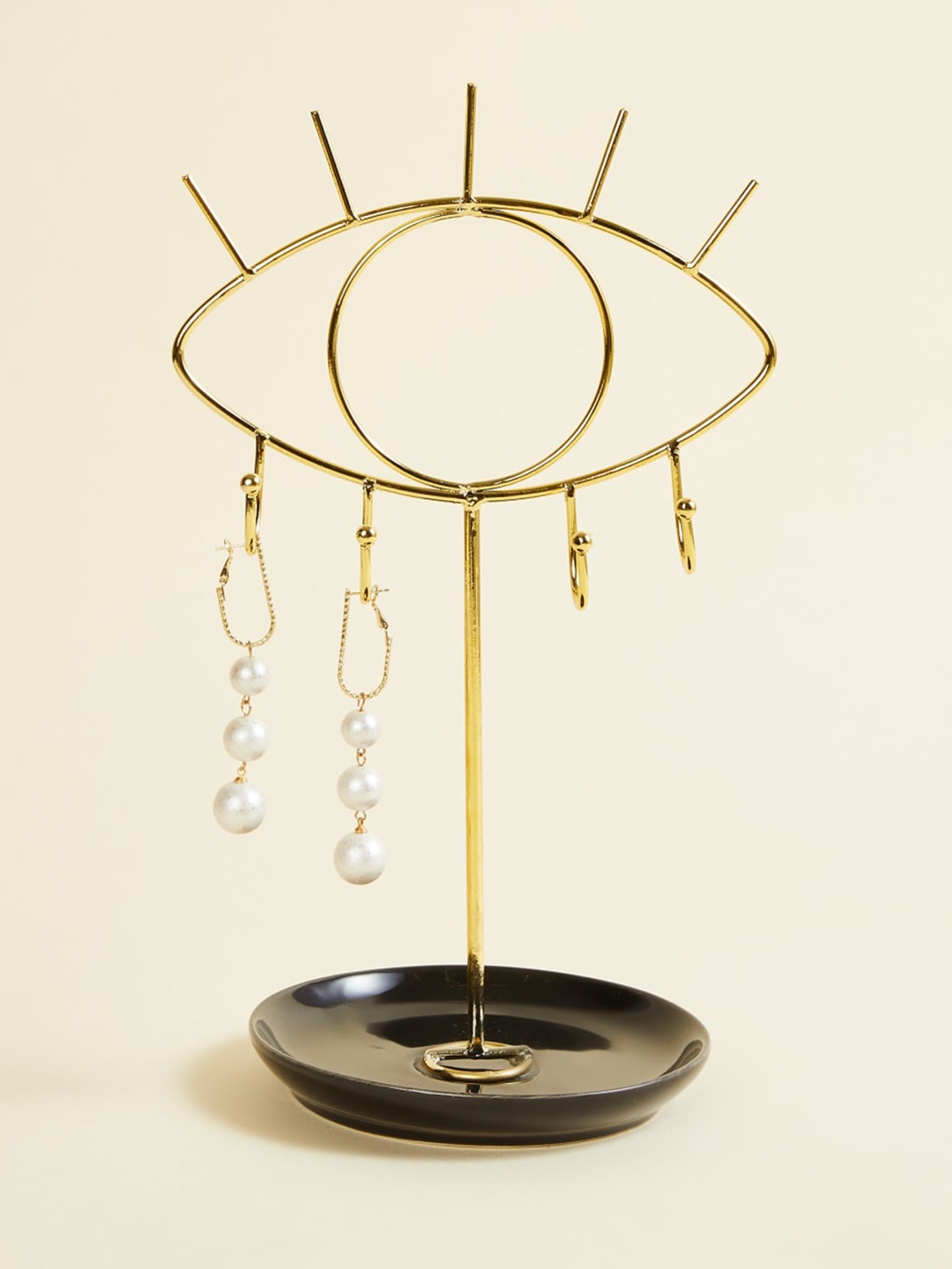 

Home Centre Gold-Toned Solid Eye-Shaped Ceramic Jewellery Stand