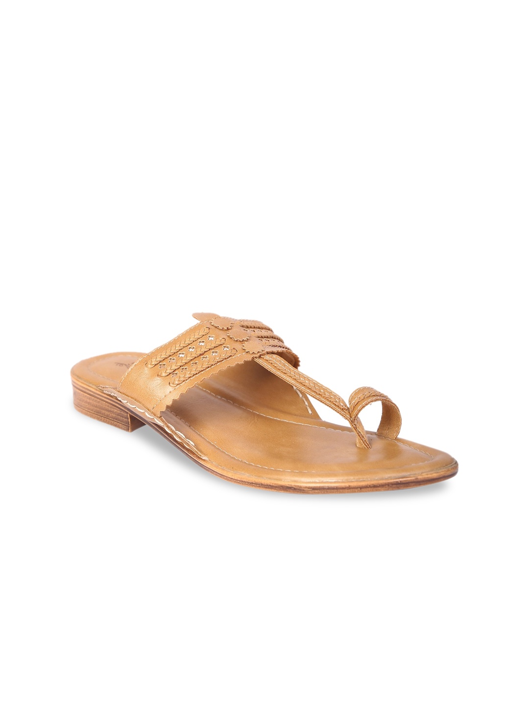 

5 ELEMENTS Women Ethnic One Toe Flats, Beige