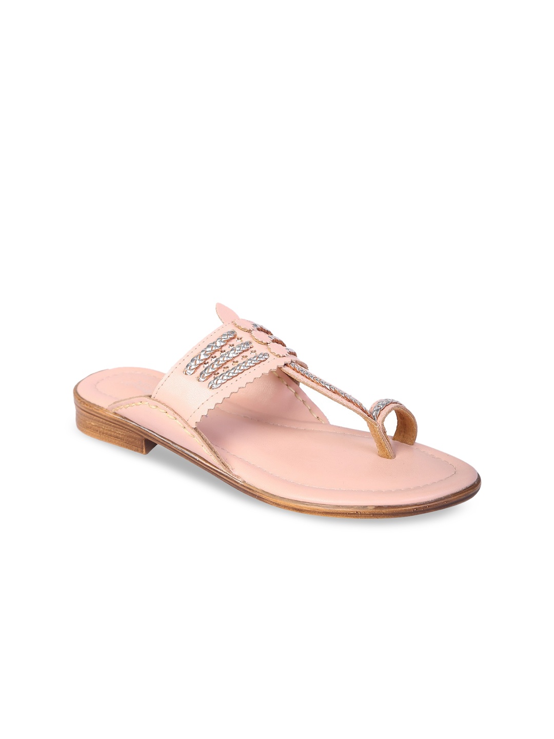 

5 ELEMENTS Women Embellished Ethnic One Toe Flats, Pink