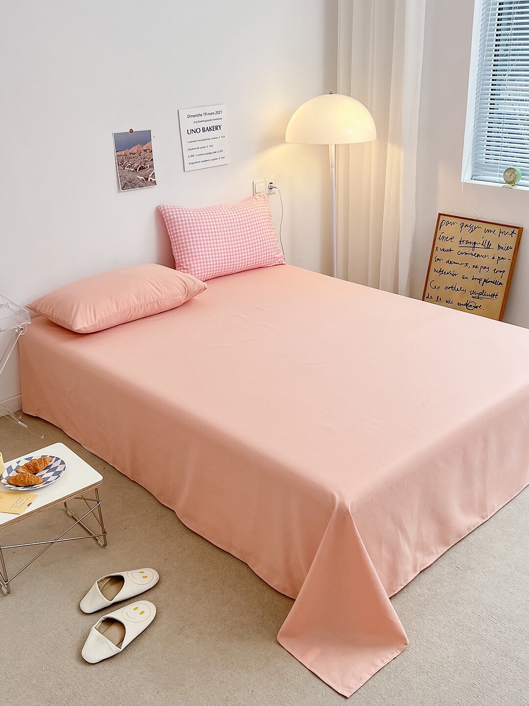 

JC Collection Pink & White Checked Bedding Set