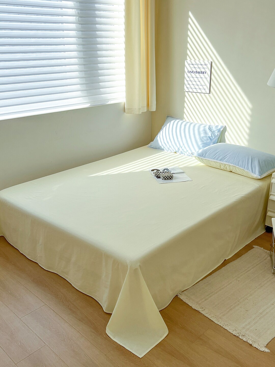 

JC Collection Yellow & Blue Solid Bedding Set