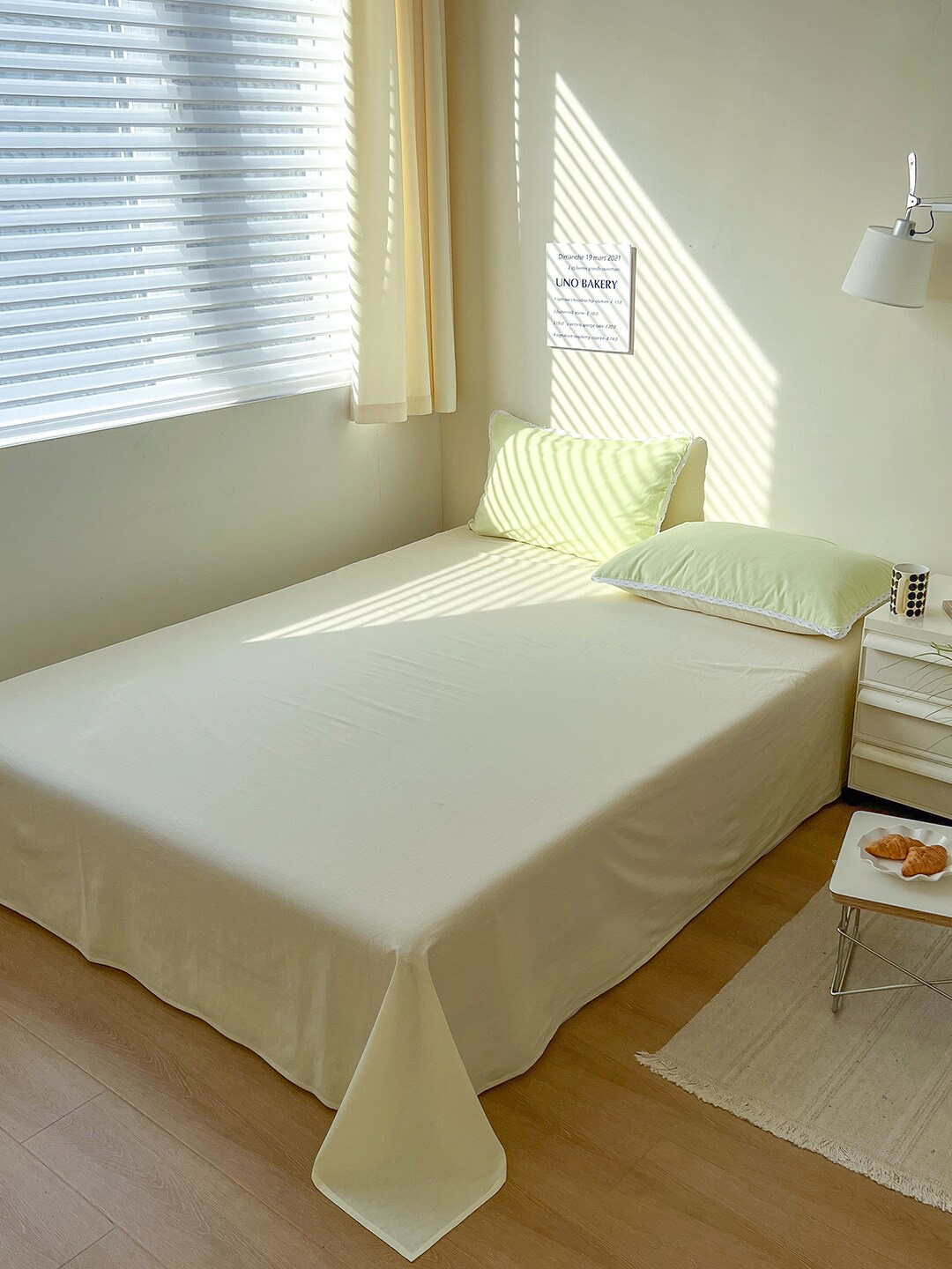 

JC HOME Yellow Solid Bedding Set