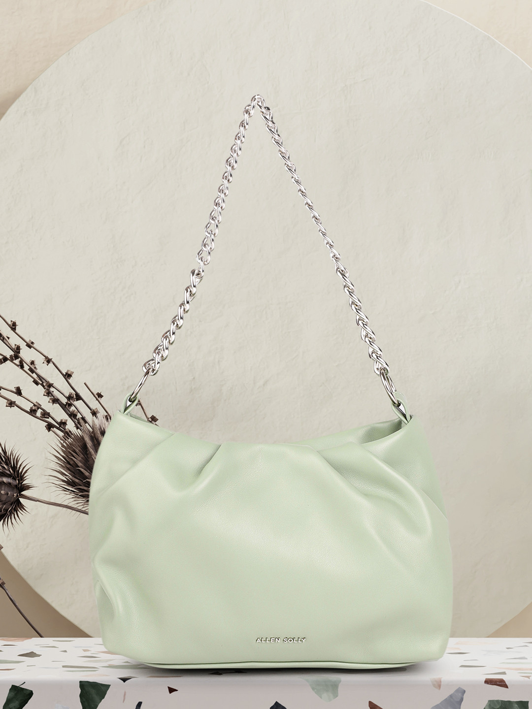 

Allen Solly Green Solid Shoulder Bag