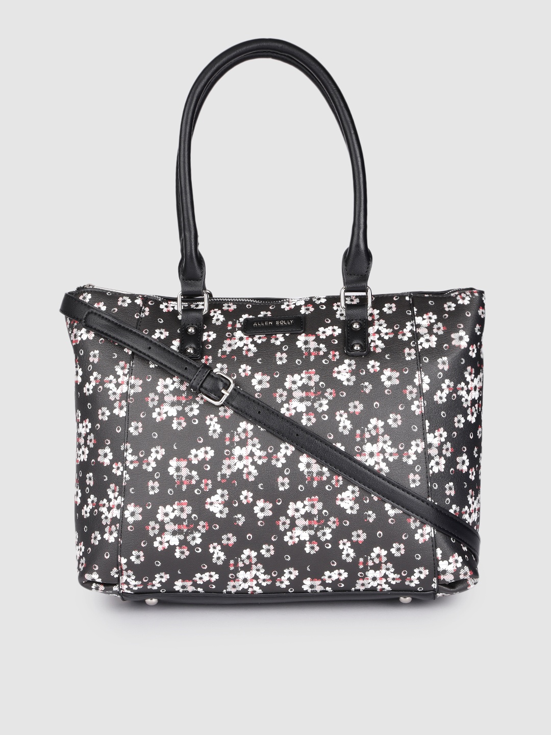 

Allen Solly Black Floral Printed Structured Handheld Bag