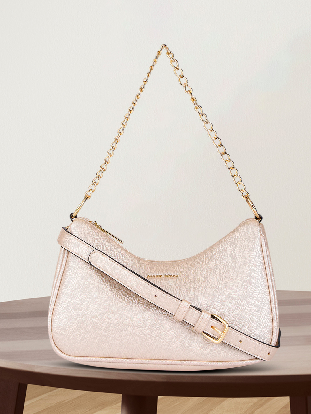 

Allen Solly Off White Solid Hobo Bag