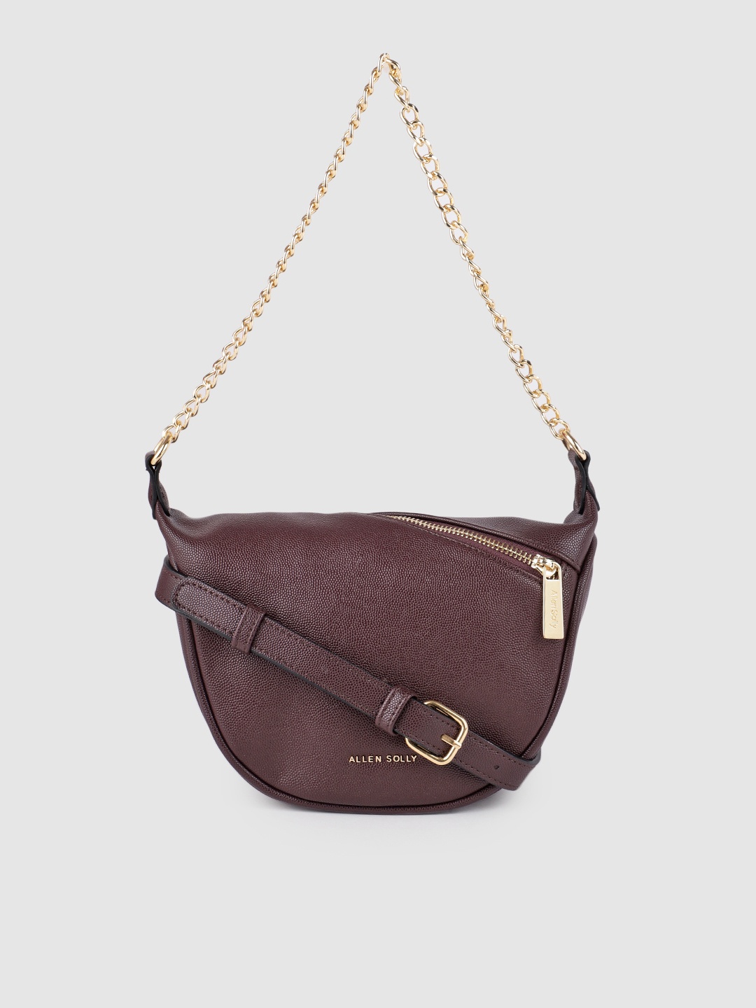

Allen Solly Dark Purple Structured Handheld Bag