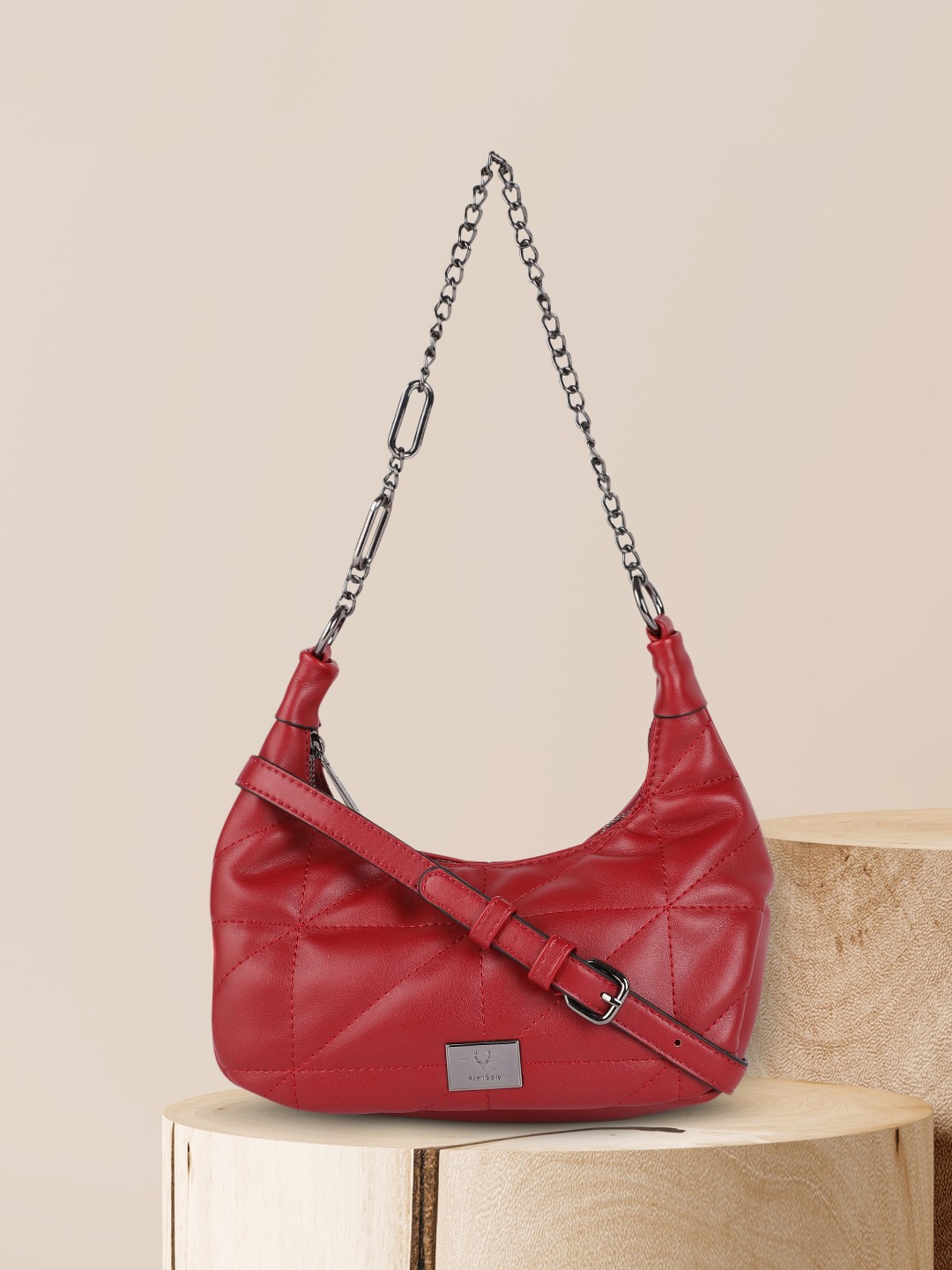 

Allen Solly Maroon Baguette Mini Hobo Bag