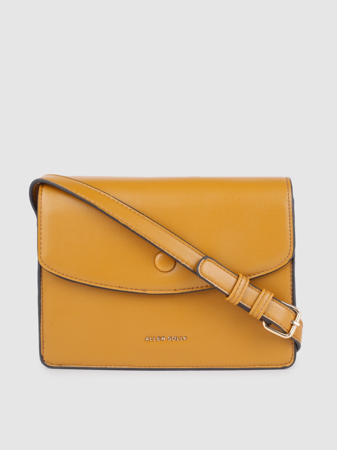 

Allen Solly Mustard Yellow Structured Sling Bag