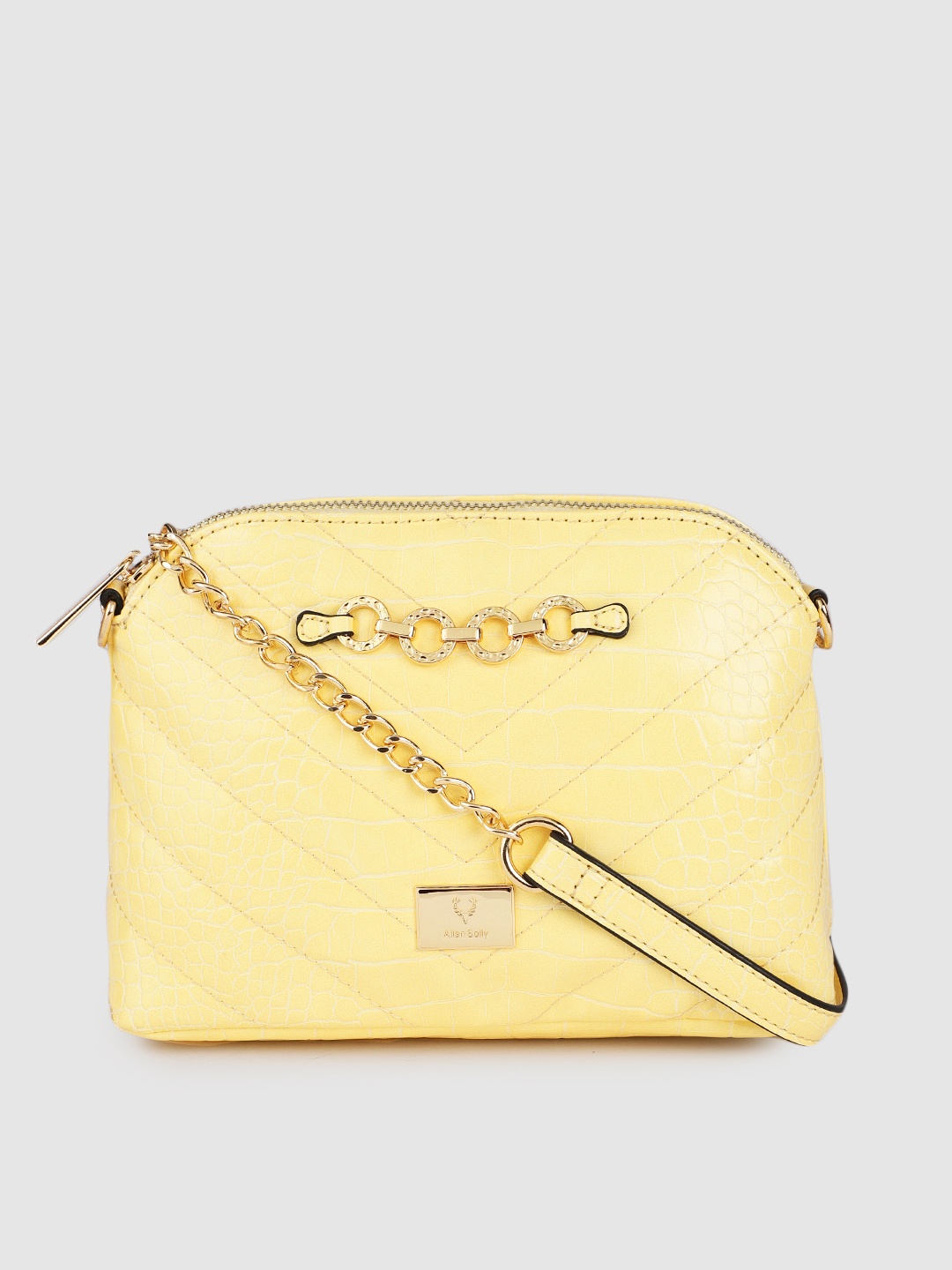 

Allen Solly Yellow Textured Sling Bag