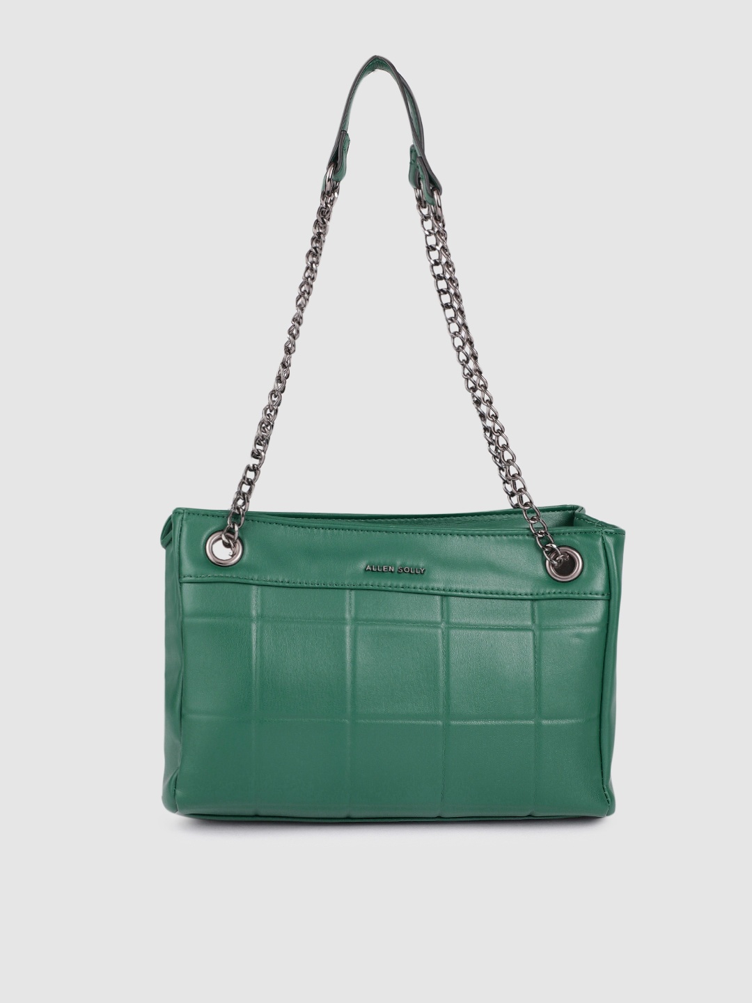 

Allen Solly Teal Green Geometric Self Design PU Regular Structured Shoulder Bag