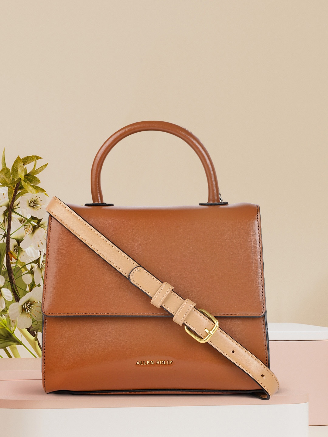

Allen Solly Tan Brown Solid Satchel