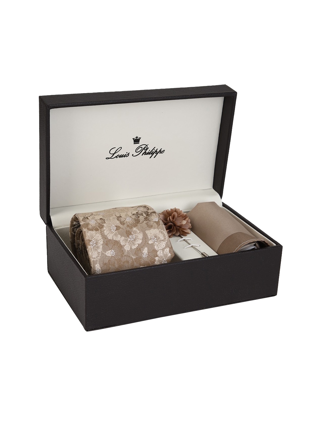 

Louis Philippe Men Light Brown Printed Accessory Gift Set