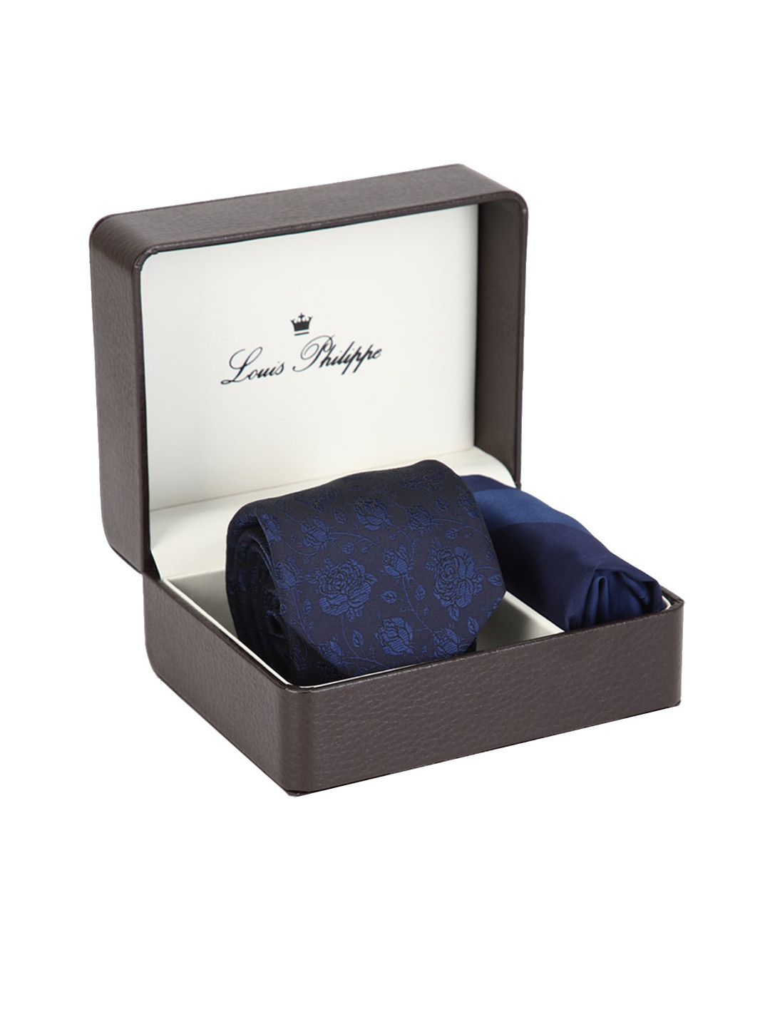 

Louis Philippe Men Navy Blue Printed Accessory Gift Set