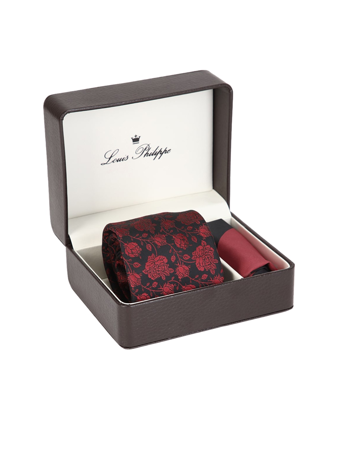 

Louis Philippe Men Maroon Printed Accessory Gift Set