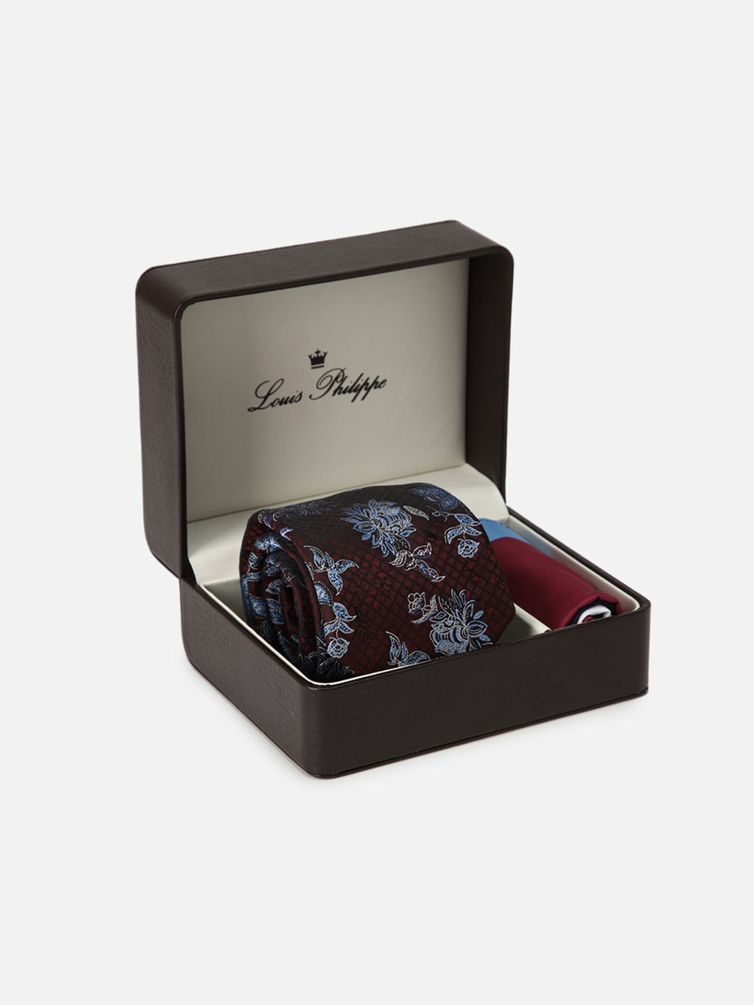 

Louis Philippe Men Maroon Printed Accessory Gift Set