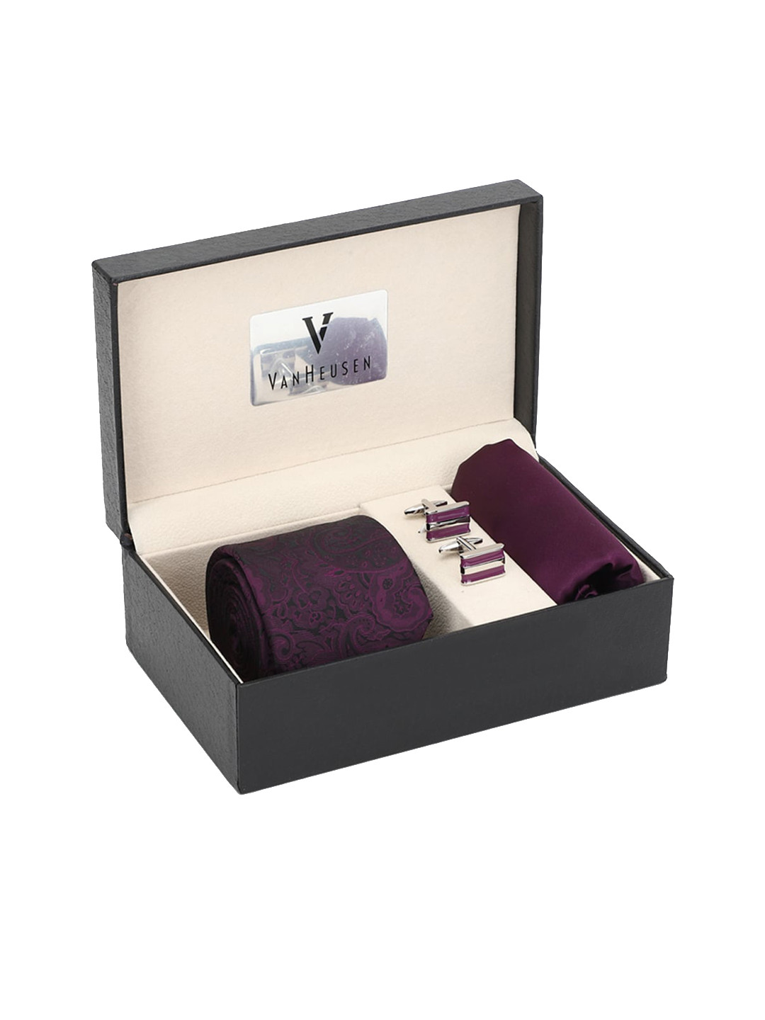 

Van Heusen Men Purple Solid Accessory Gift Set