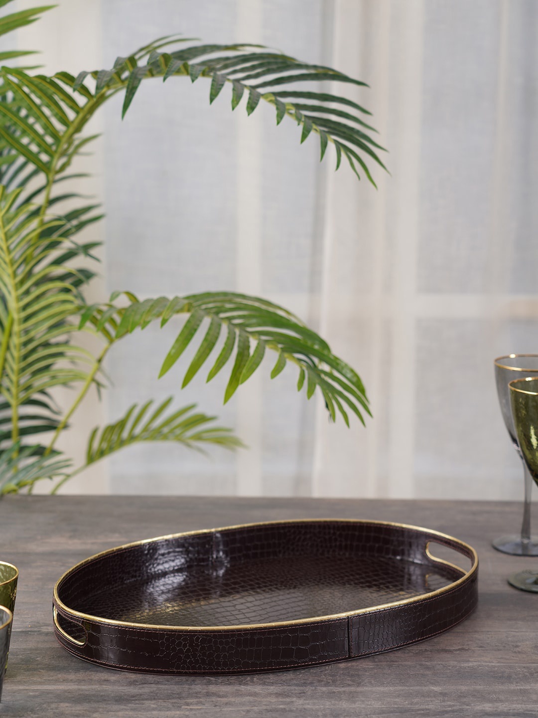 

Pure Home and Living Brown Amari Oval Tray