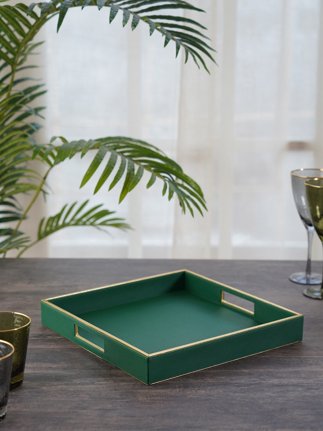 

Pure Home and Living Green Elan Square Serving Tray