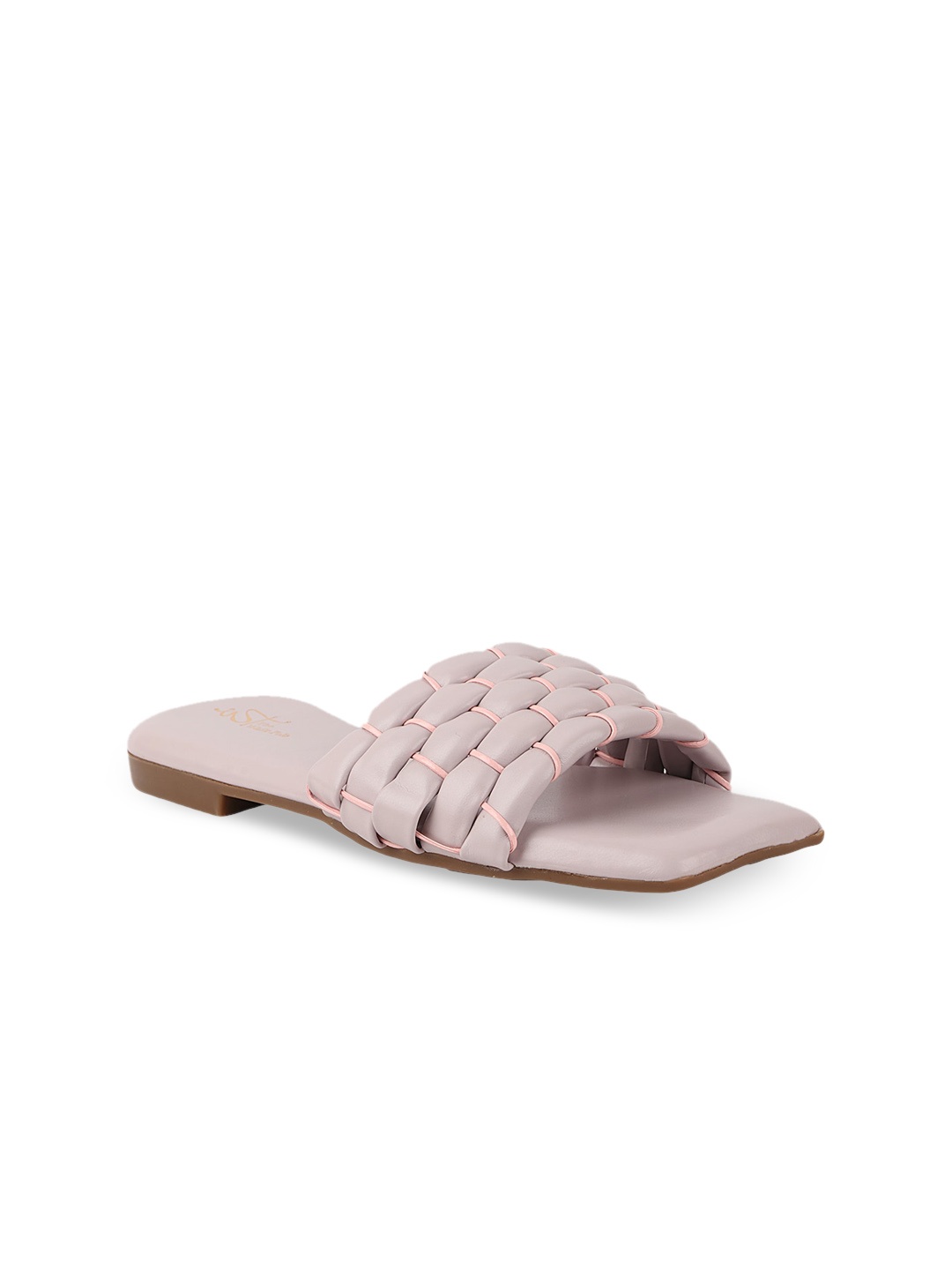 

THE WHITE POLE Women Textured Open Toe Flats, Purple
