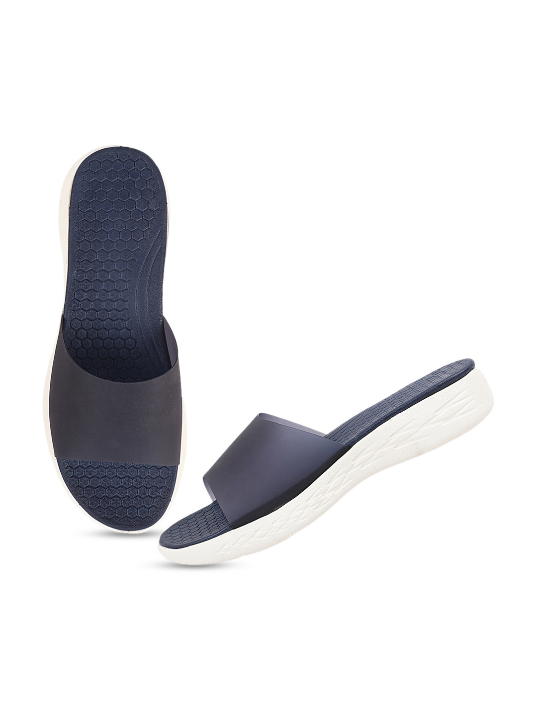 

THE WHITE POLE Women Open Toe Flats, Blue