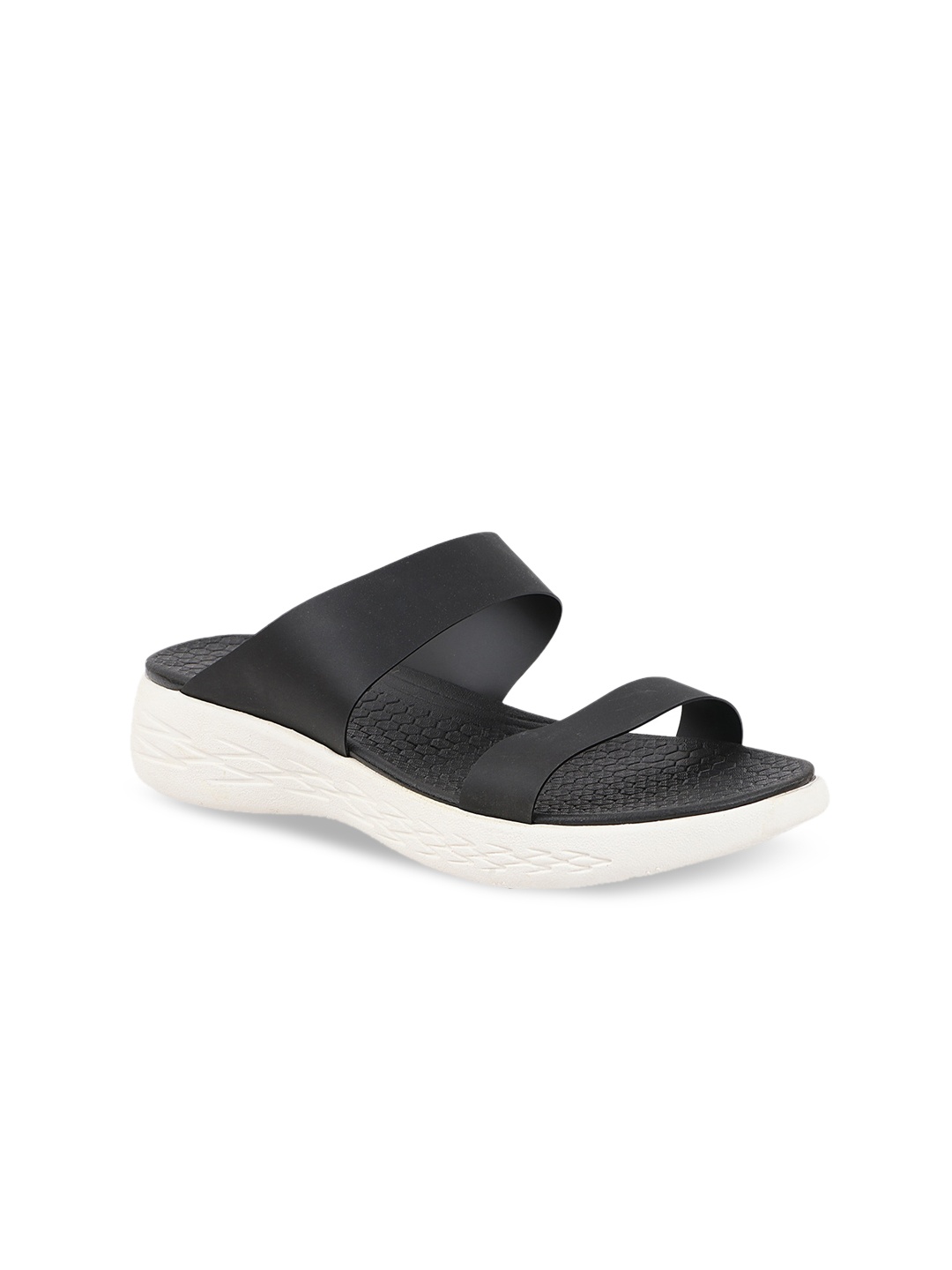 

THE WHITE POLE Women Open Toe Flats, Black