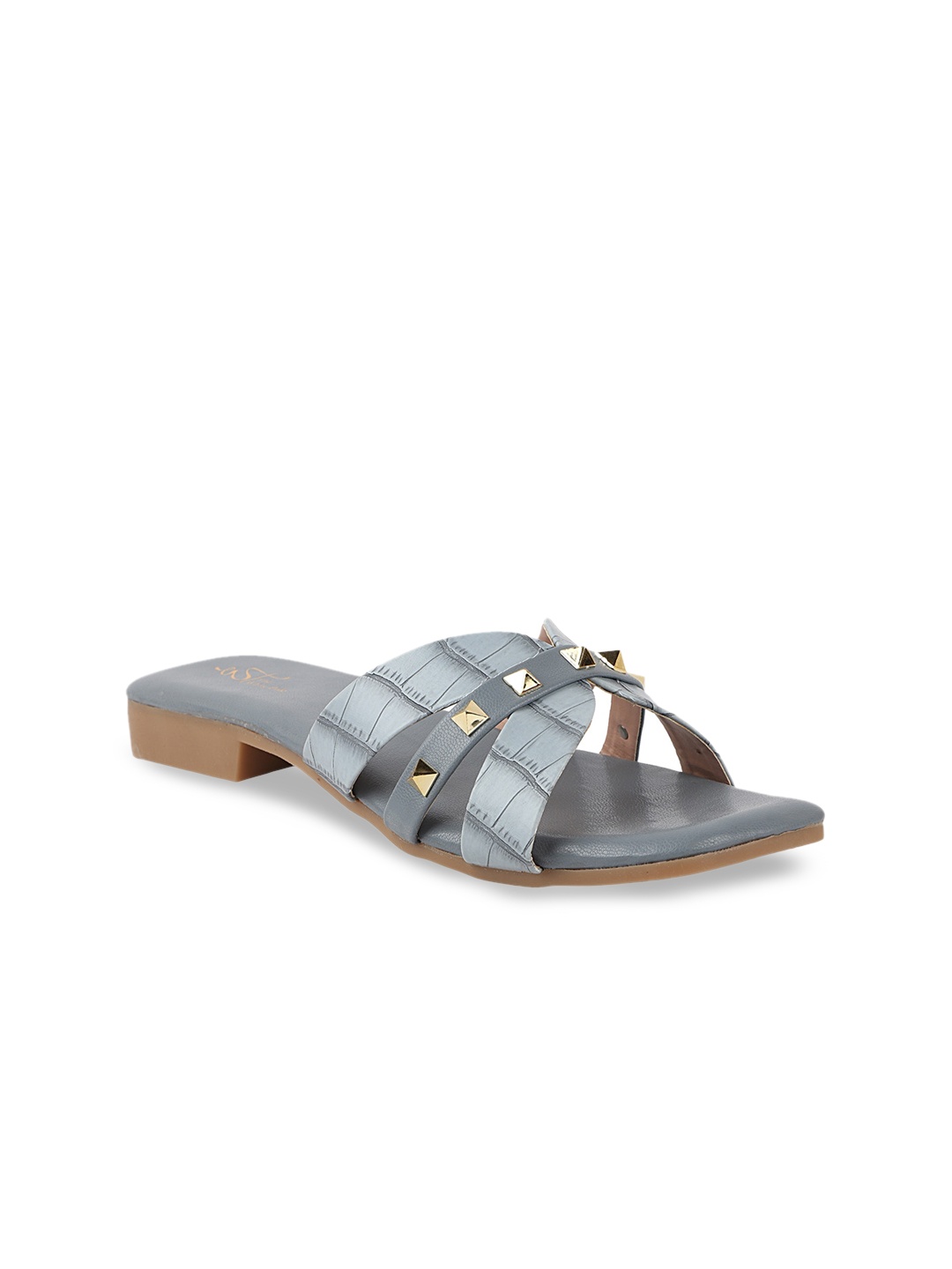 

THE WHITE POLE Women Printed Open Toe Flats, Blue