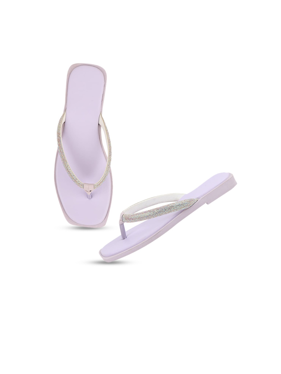 

THE WHITE POLE Women Embellished T-Strap Flats, Purple