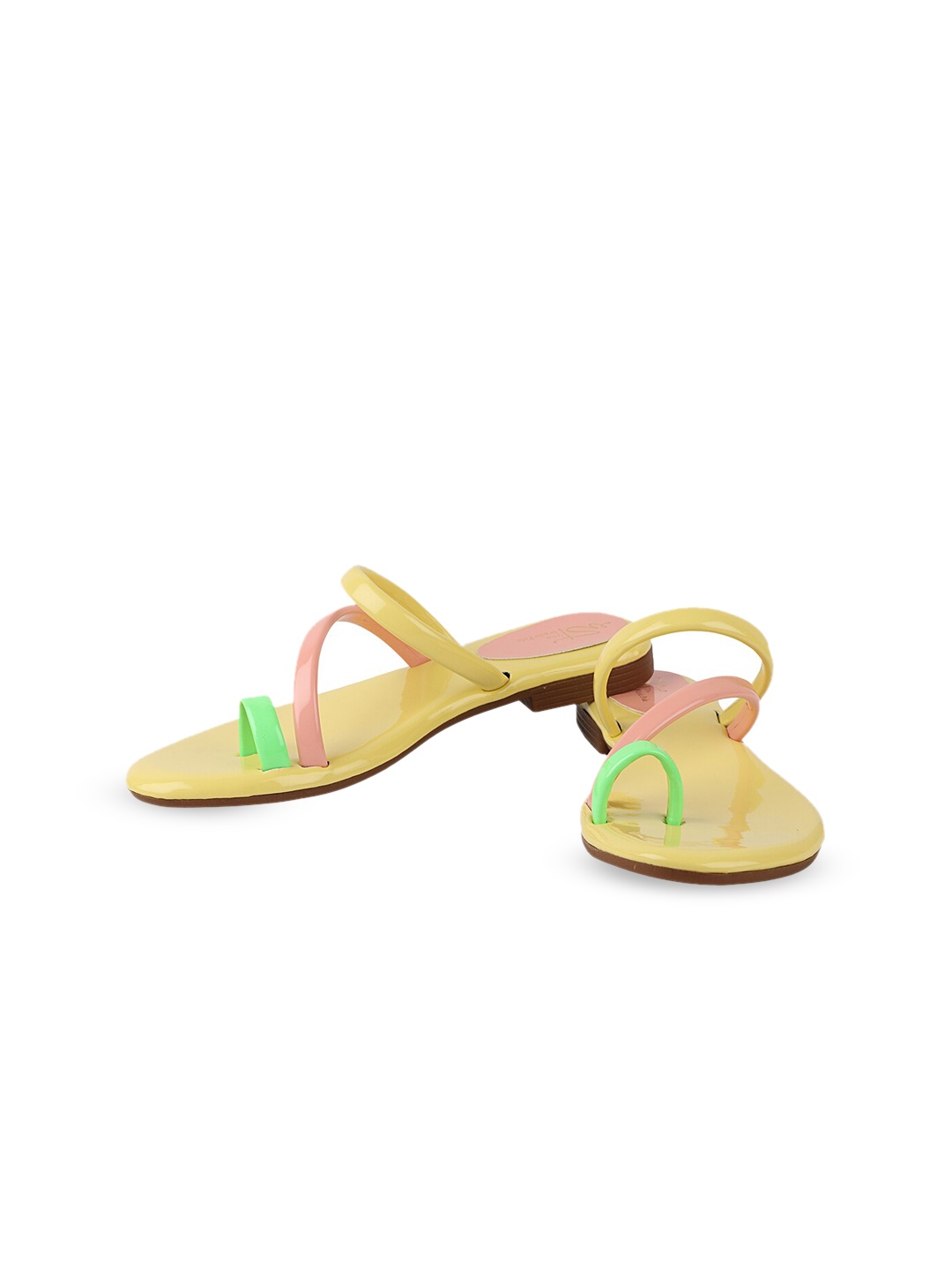 

THE WHITE POLE Women Colourblocked One Toe Flats, Yellow