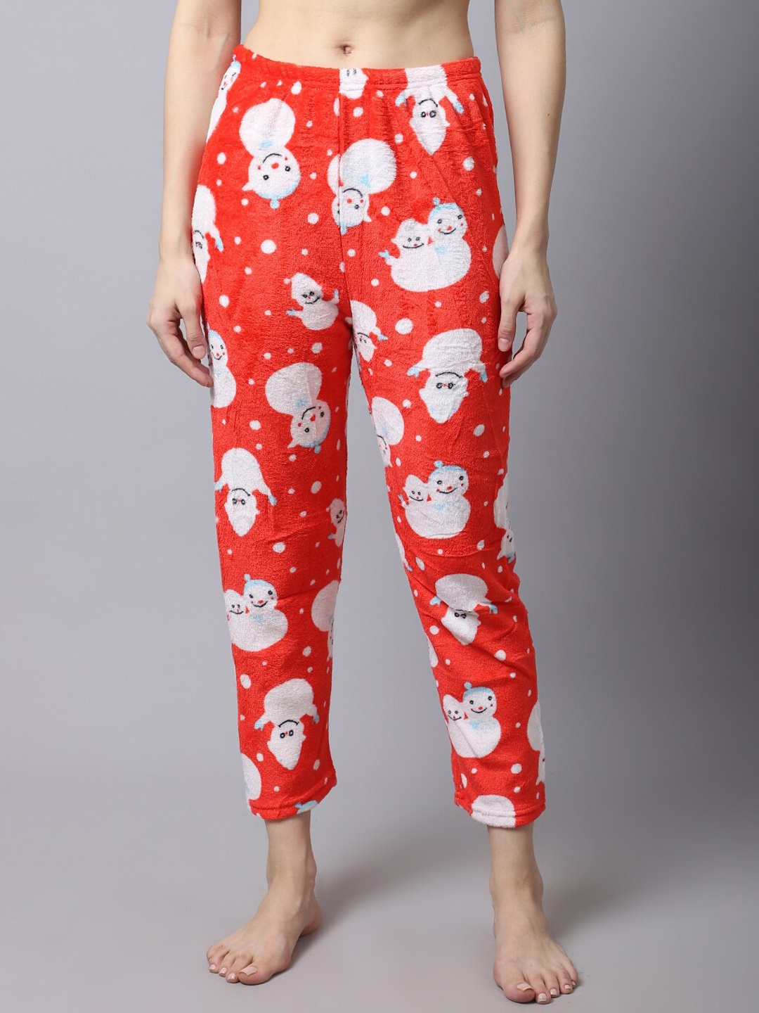 

TAG 7 Women Red Printed Fur Winter Lounge Pants