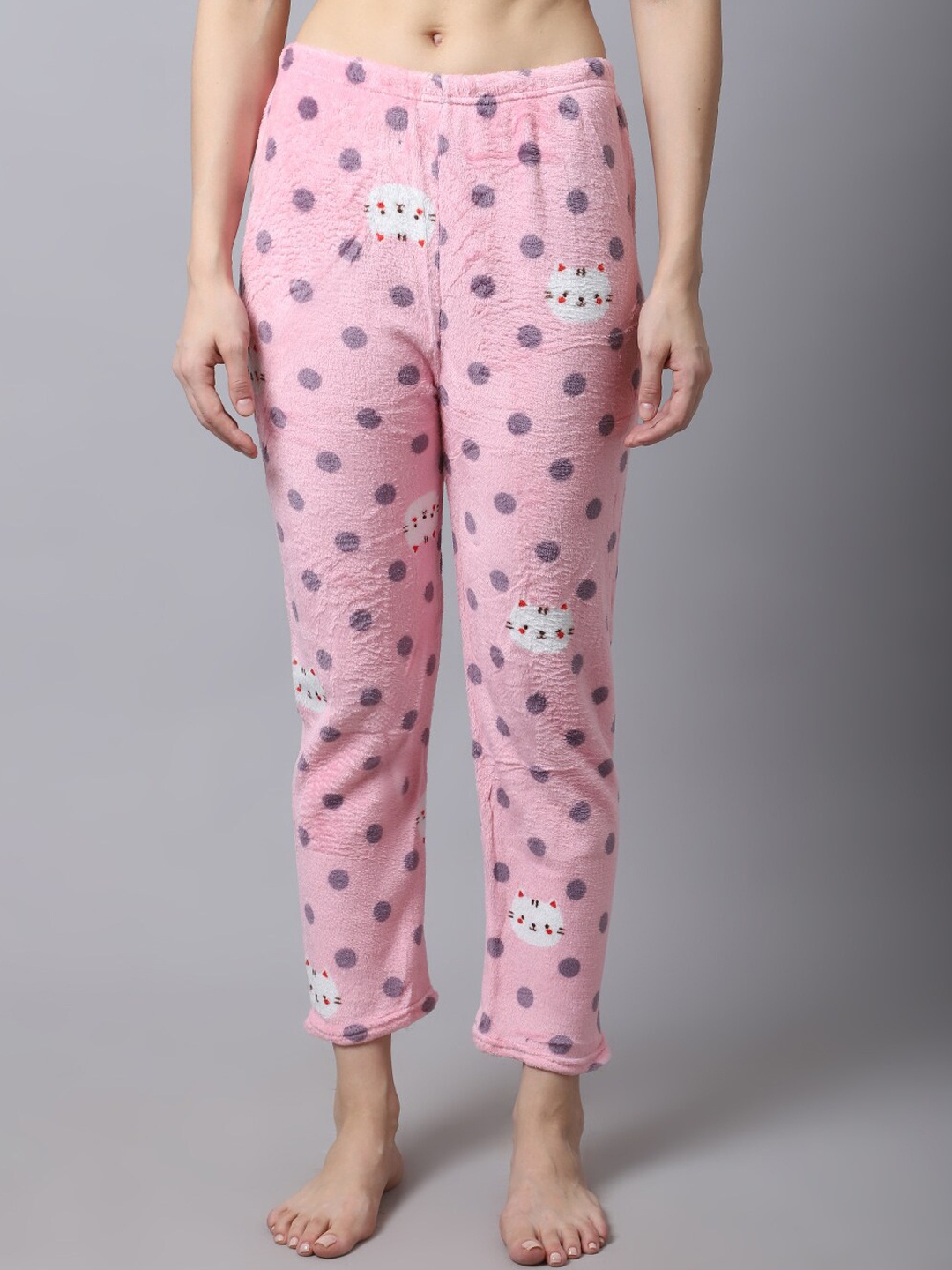 

TAG 7 Women Pink Printed Fur Winter Lounge Pants