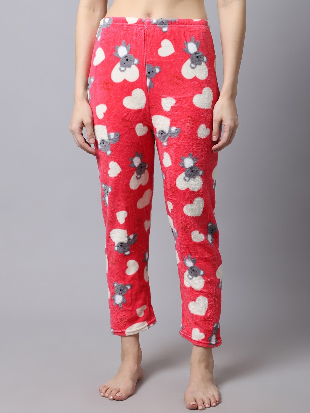 

TAG 7 Women Pink Printed Fur Winter Lounge Pants