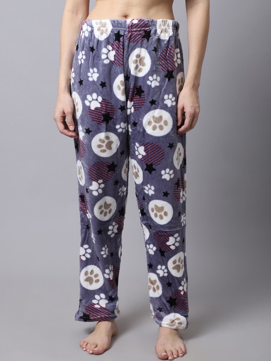 

TAG 7 Women Grey Printed Fur Winter Lounge Pant