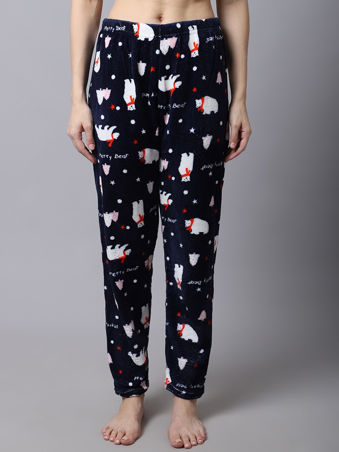 

TAG 7 Women Navy Blue Printed Lounge Pants