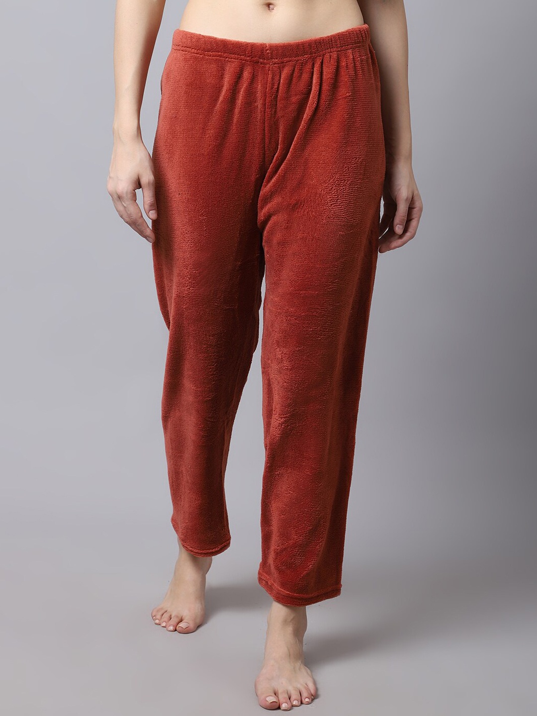 

TAG 7 Women Maroon Fur Winter Lounge Pants